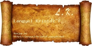 Lengyel Kristóf névjegykártya